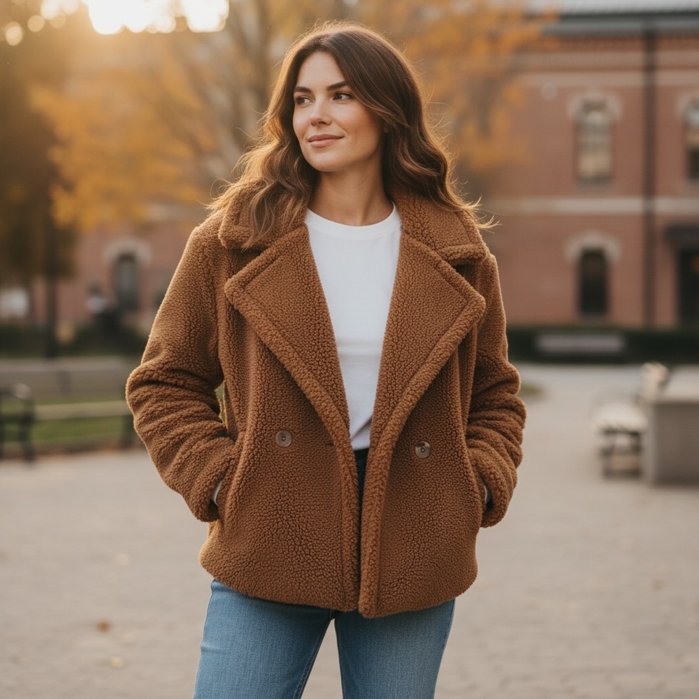 NWOT GAP Sherpa Jacket, SZ Small, Argan Oil Color